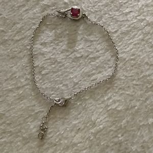 SMALL SILVER BRACELET WITH RED  STONE